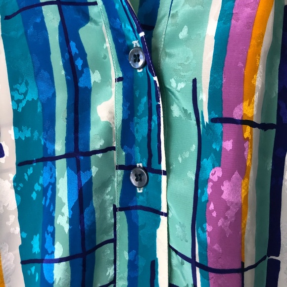 Da Rue Vintage Colorful Retro Long Sleeve Blouse - Picture 7 of 8